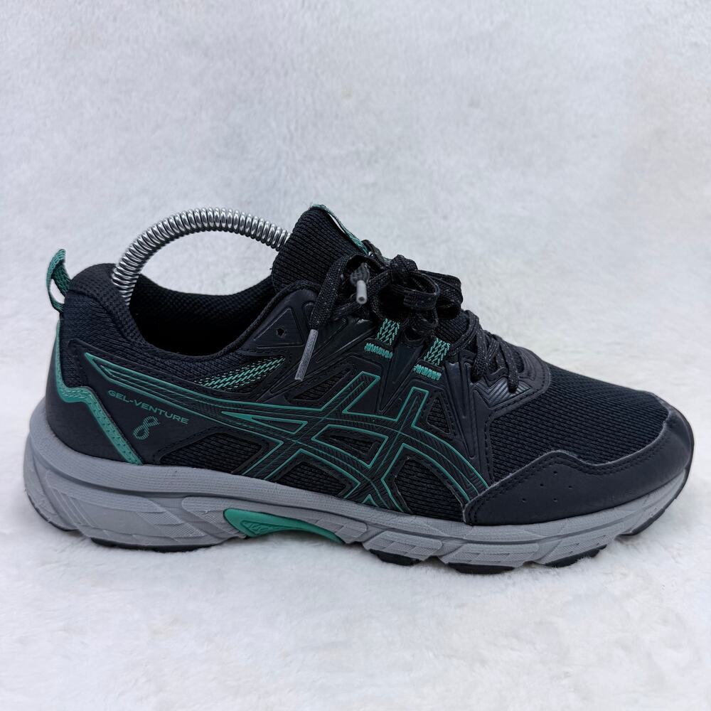 ASICS Gel-Venture 8 Womens Running Shoes Black Baltic Jewel Size 9 Trail Sneaker